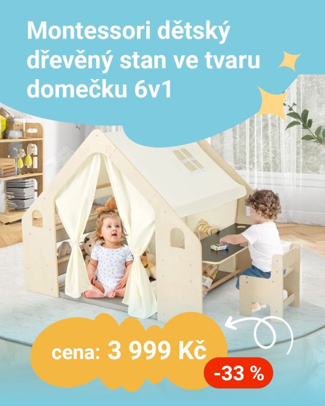 🏠 Montessori stan ve tvaru domečku 6v1 – jeden produkt, nekonečno možností! 💛 Prostor na hraní, lezení, houpání i...